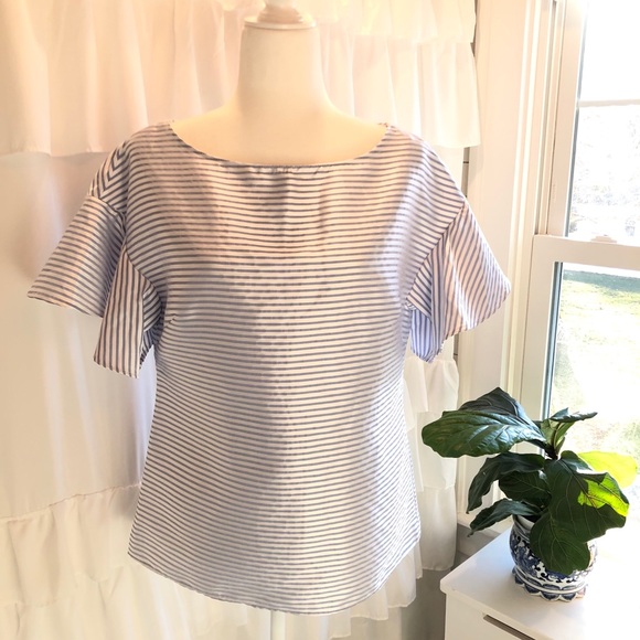 Banana Republic Tops - NWT Banana Republic striped blouse, flutter sleeve